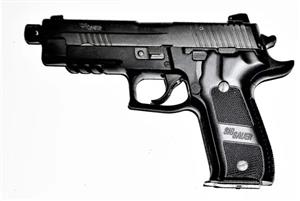 A real firearm with all black metal